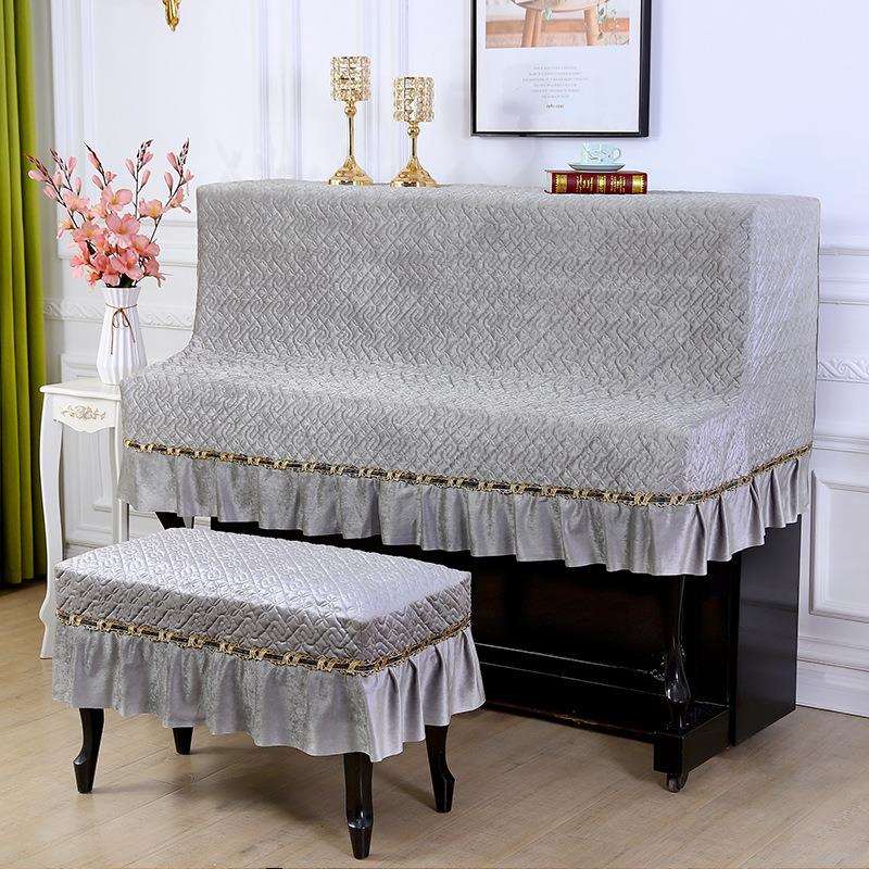 现代简约钢琴罩全罩钢琴防尘罩欧式蕾丝钢琴套钢琴布kω