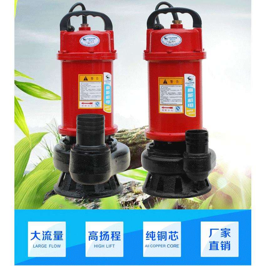 嘉能污水泵220v家用潜水泵农用灌溉单相污水泵8方/12米/0.75KW