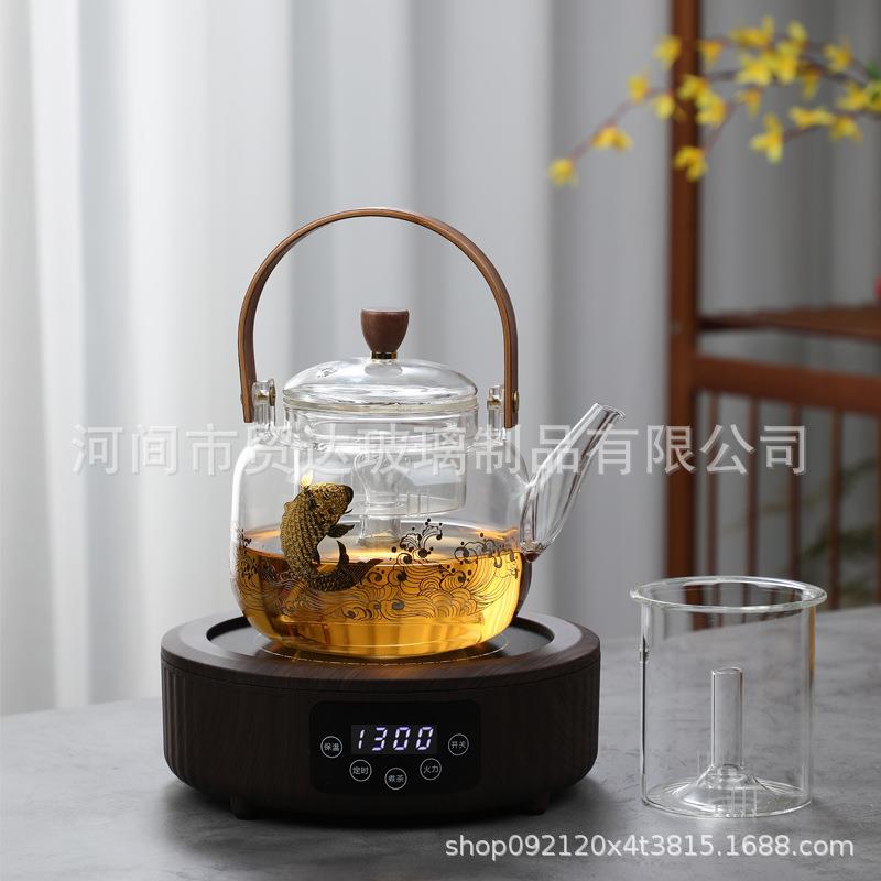 高硼硅泡茶壶电陶炉煮茶壶套餐提梁壶玻璃壶耐热茶具家用煮茶套餐