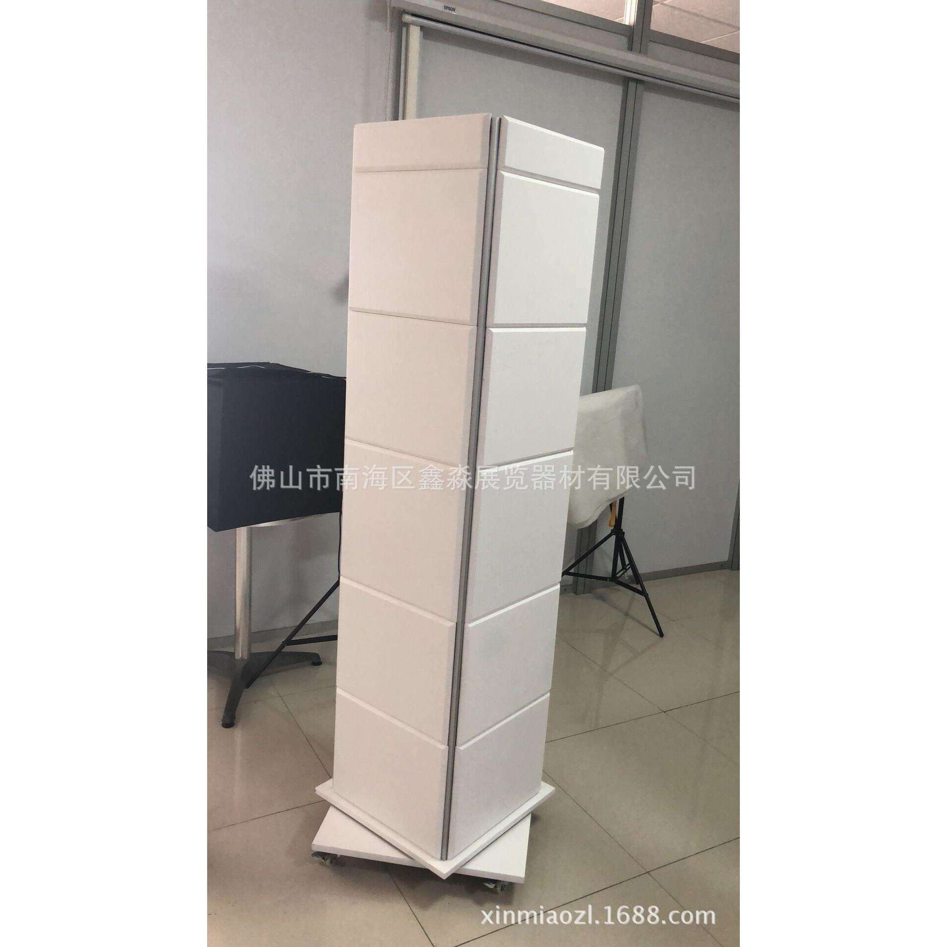 旋转三角样品展示架 五金把手门窗家具锁具展厅展览四角中岛展架图片