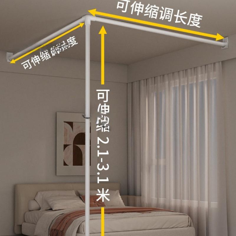 门帘隔断帘子院租房窗帘卧室房间u型L宿舍玄关免打孔床位布帘
