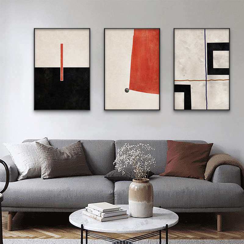 溶解  现代简约抽象装饰画矩形北欧沙发背景挂画几何玄关矩形壁画