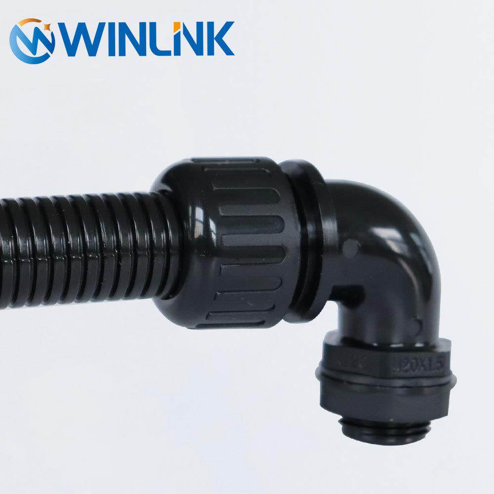 威联科WINLINK 90度弯角波纹管防水接头IP68塑料软管密封锁紧弯头