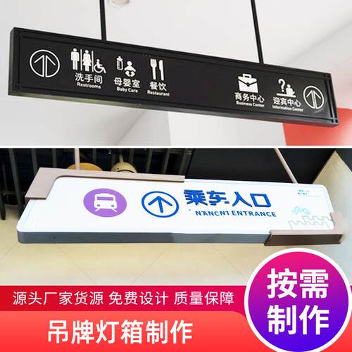 镂空灯箱洗手间导视牌商场亚克力发光导向牌停车场指示牌吊牌灯箱