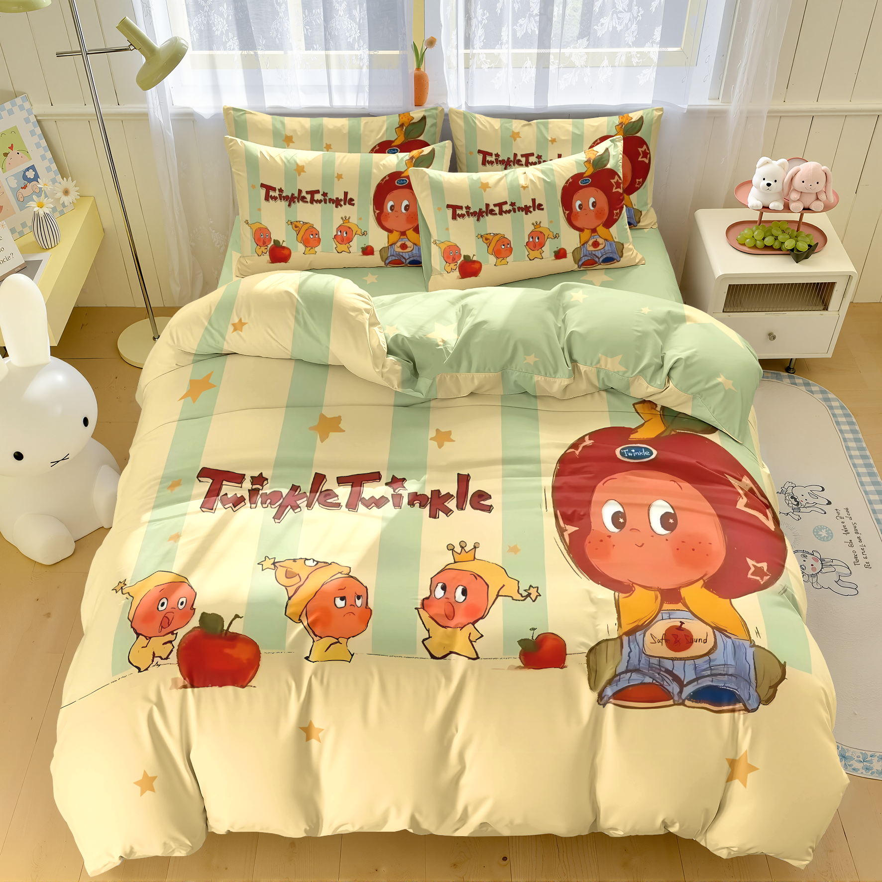 星星人全棉儿童卡通床品套件