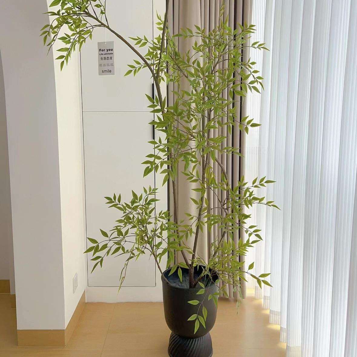 仿真大丽花树迎客松绿植物假树造景家居客厅商场店铺橱窗装饰摆件