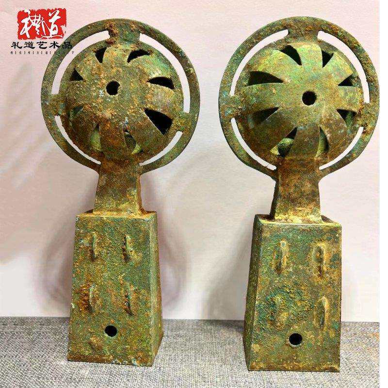 仿古做旧青铜器西周车器銮铃摆件古代马车装饰配件影视道具博物馆