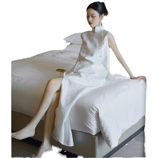 2026新款新中式旗袍改良年轻款白色晨袍礼服女新娘敬酒服订婚