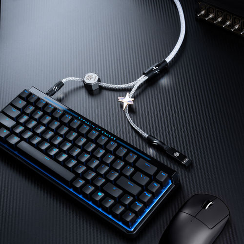 VESHARK花火Esports 一拖二航插线pro跑满8K磁轴机械轴键盘数据线