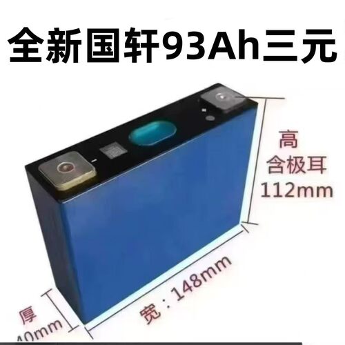 全新国轩93ah三元锂电池3.7V方块动力电芯大单体二三轮电动车组装