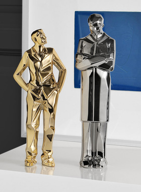 北欧抽象创意人物陶瓷摆件批发客厅玄关办公室桌面摆设家居装饰品