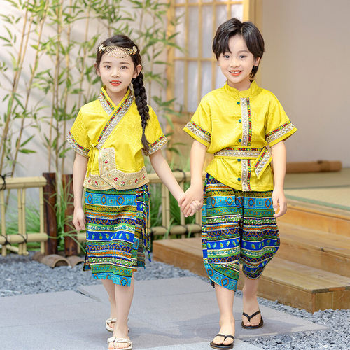 2026新款儿童苗族演出服彝族服装傣族服装少数民土家族佤族男童女