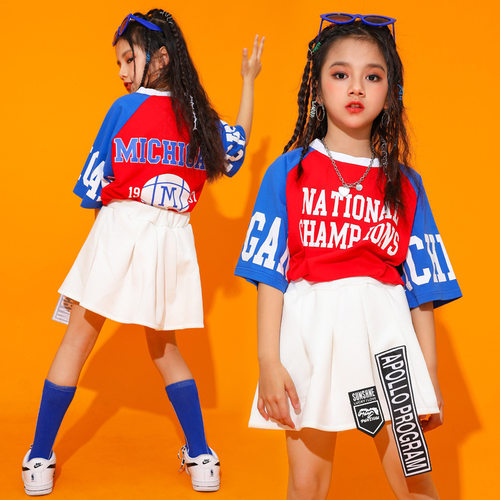2026新款一件代发儿童演出服街舞潮女童嘻哈套装爵士舞服装表演啦