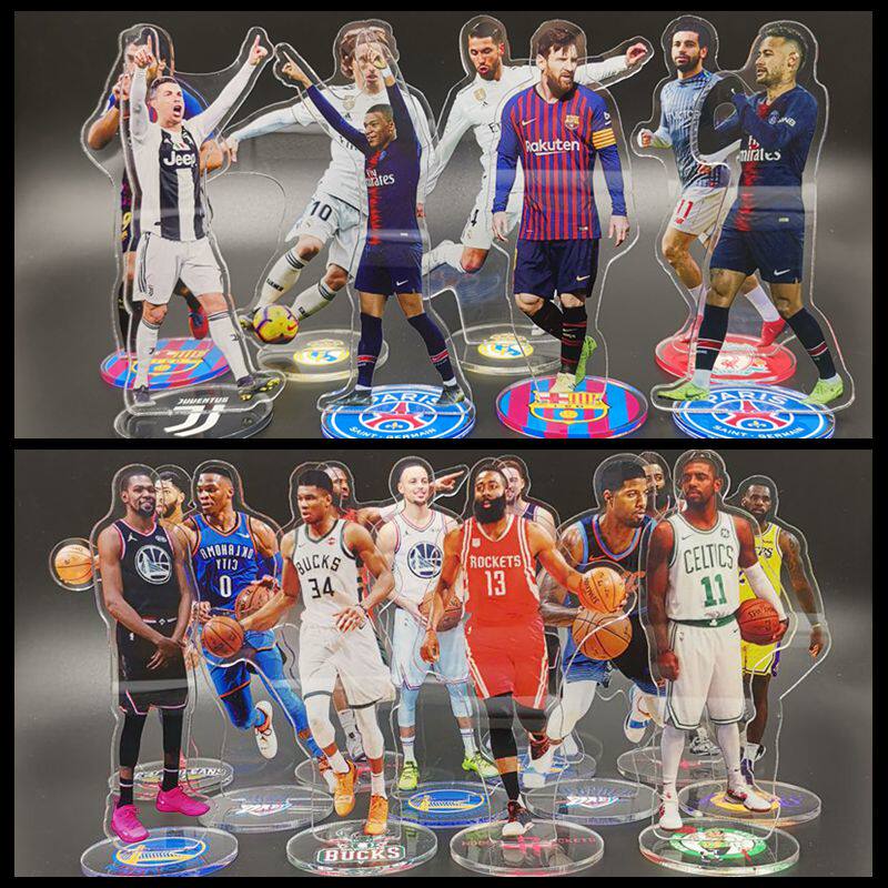 NBA篮球球星科比库里詹姆斯欧文立牌摆件蛋糕配饰足球球星梅西C罗