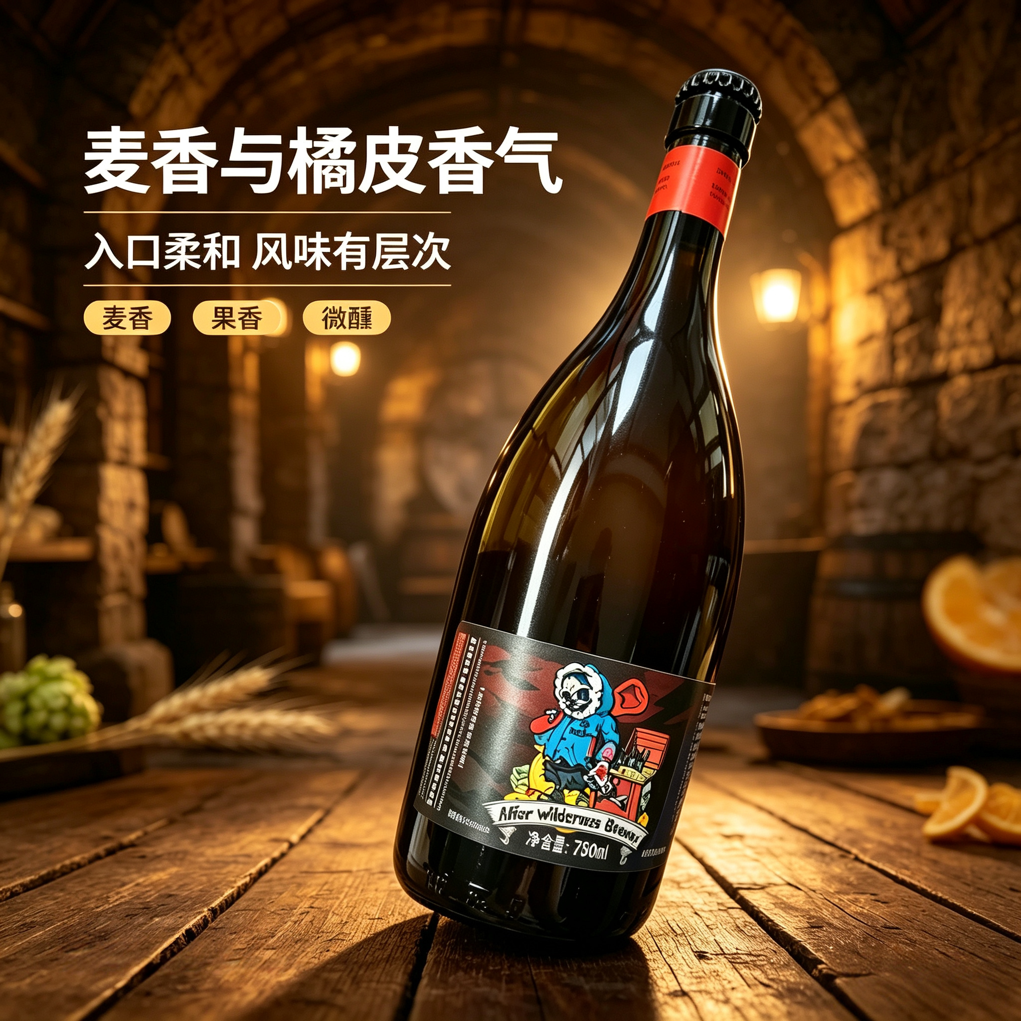 圣魂荒野比利时小麦精酿啤酒大瓶装浑浊原浆低度聚会果味精酿