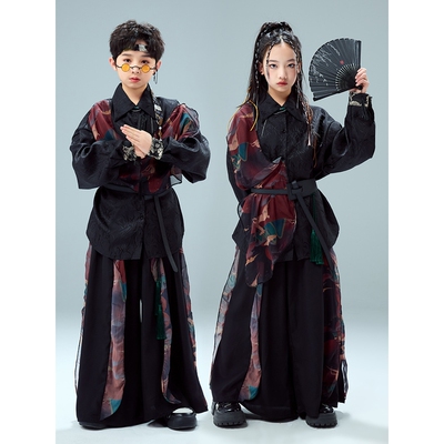 2026新款元旦中国风演出服儿童合唱武侠风表演服装武术汉服男童古