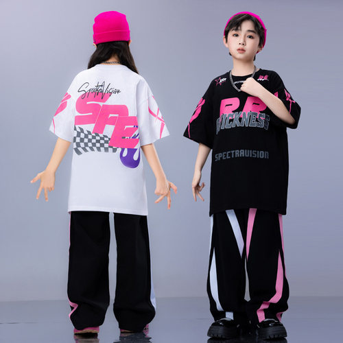 2026新款少儿街舞服装嘻哈男童酷帅套装模特走秀舞台表演女团演出