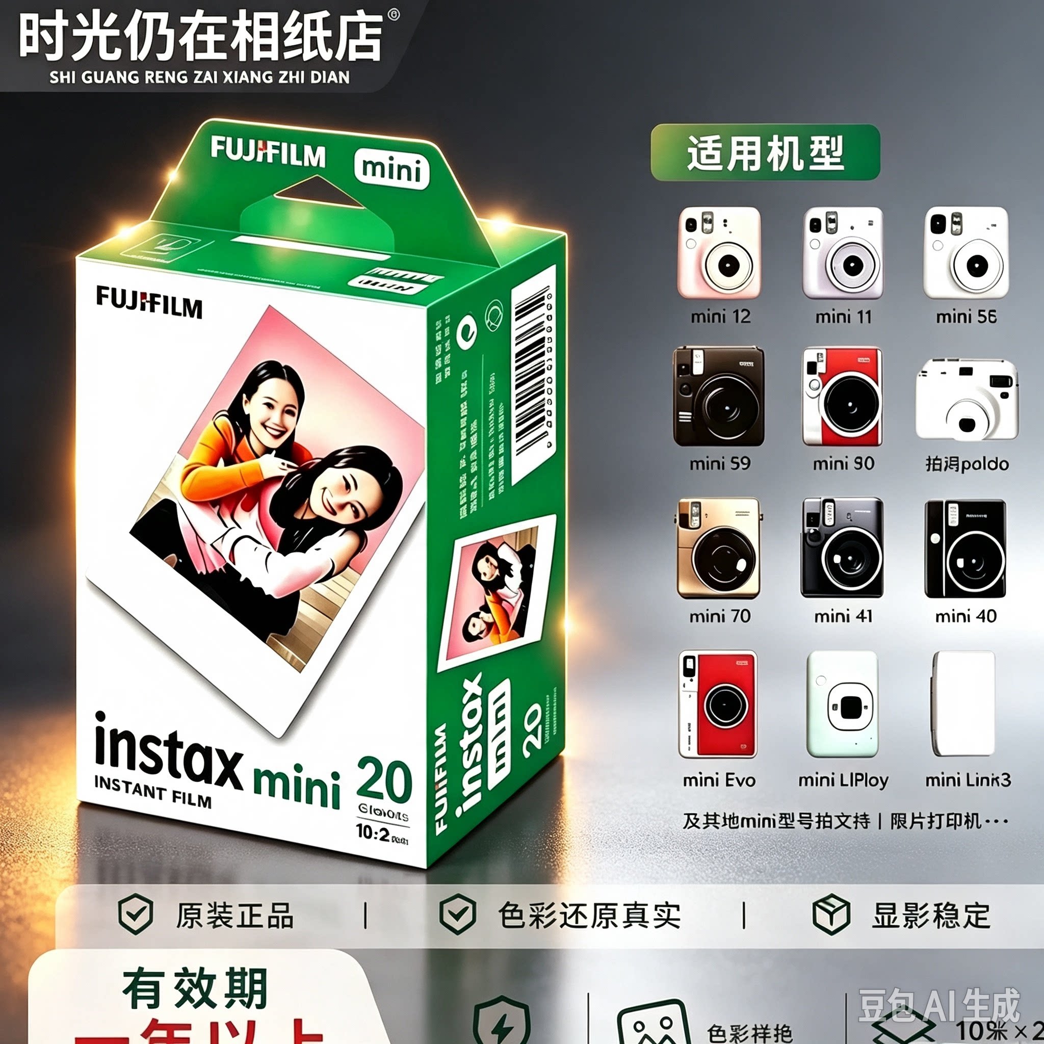 富士拍立得相纸 mini7+/8/9/11/12/25/40/70/90通用迷你3寸白边