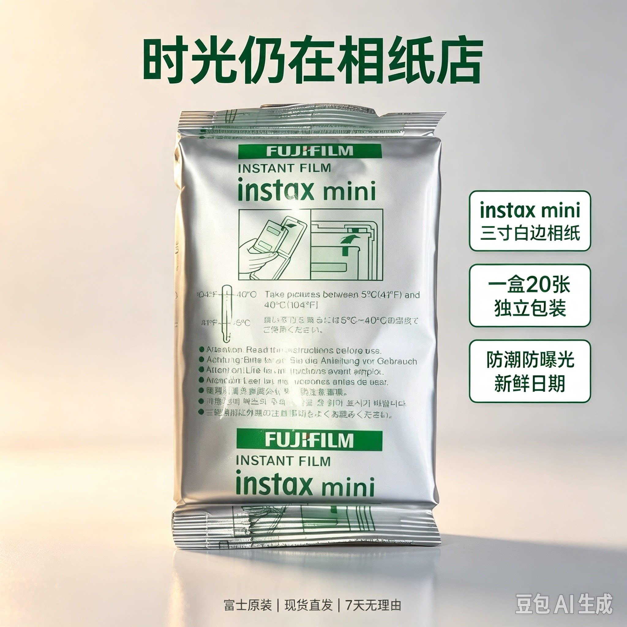 富士拍立得相纸 mini7+/8/9/11/12/25/40/70/90通用迷你3寸白边