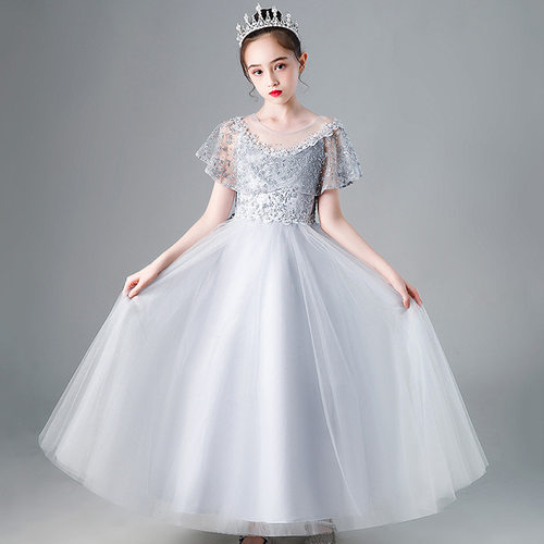 2026新款儿童礼服公主裙女童花童婚礼蓬蓬纱女孩主持人演出服跨境