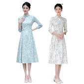 立领改良 高端复古连衣裙女早秋气质女神范时尚 2026新款 新中式