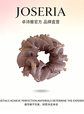 卓诗雅香槟咖闪光欧根纱大肠发圈