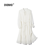 OVENHO文厚 竹坞松窗立体提花极简仙气连衣裙