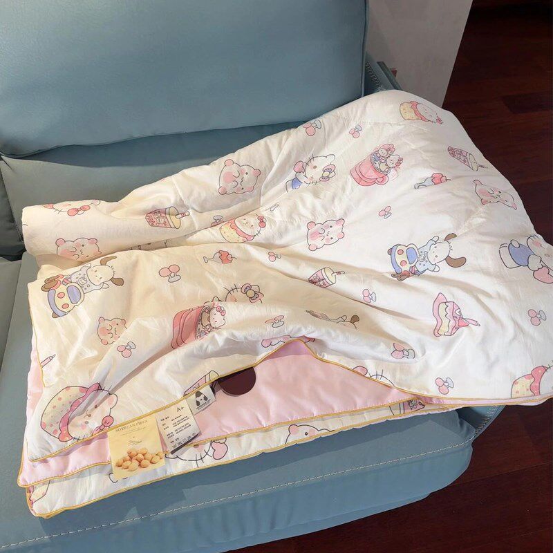 kitty夏凉被小毯子空调被学生宿舍夏季午睡N被可洗双层纱大豆纤维