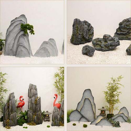 玻璃钢仿真假山雪浪石景观石树脂太湖石中式造景组合摆件软装装饰