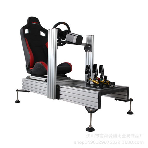 3040铝型材赛车模拟支架用15厘厚铝板万向支撑脚垫可调节高18cm