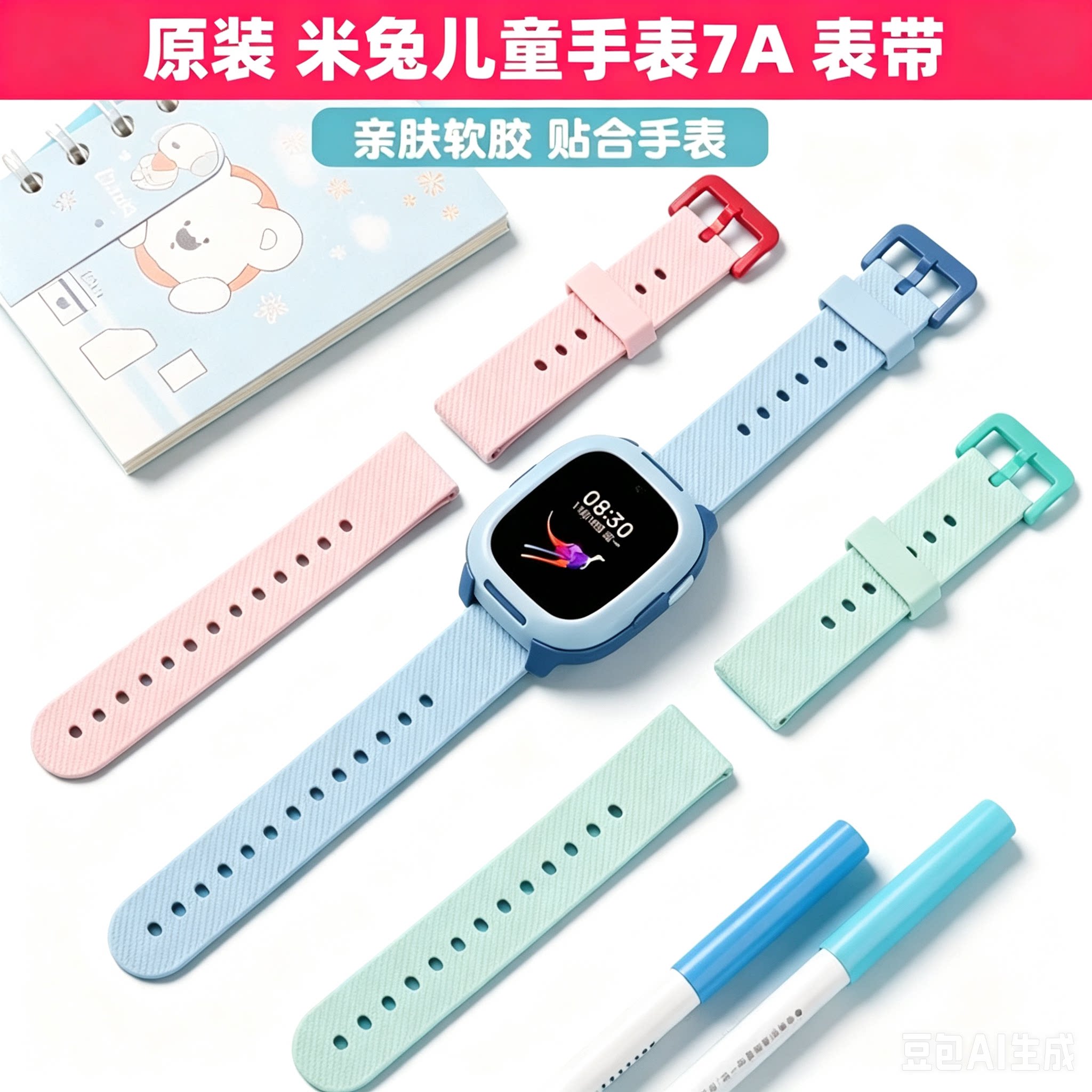 原装米兔7A儿童电话手表表带图片