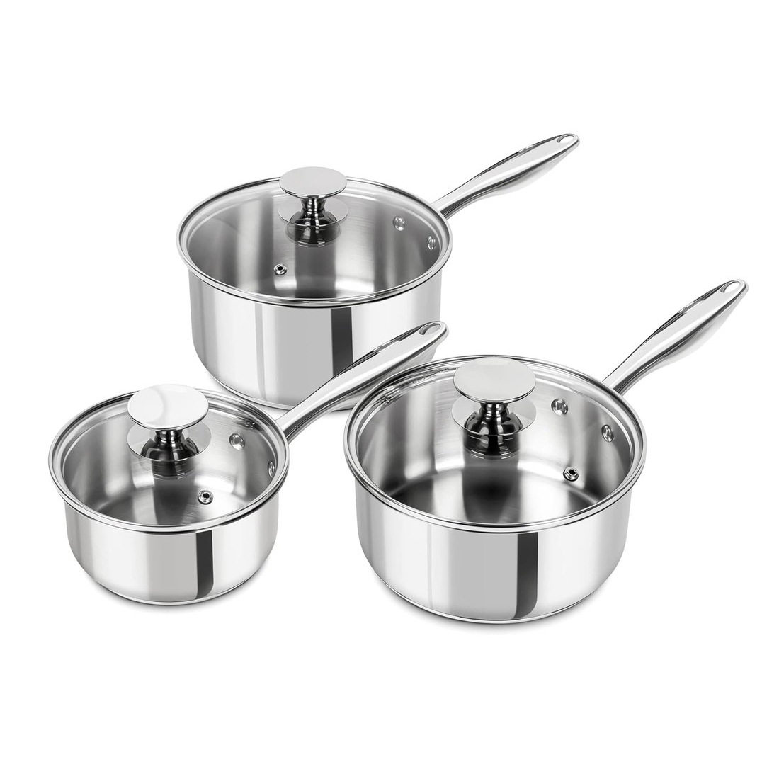30件套三层不锈钢厨具套装锅碗瓢盆组合电磁炉厨房烹饪器具银色