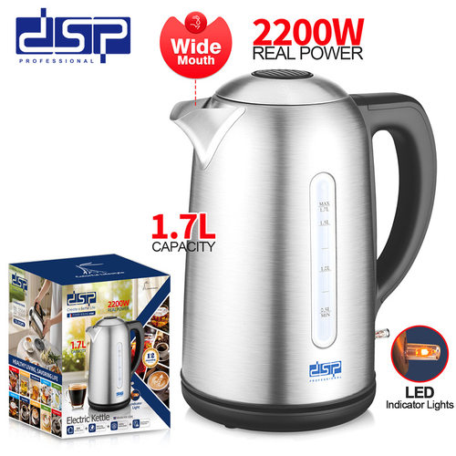 DSP/丹松 烧水壶1.7L大容量电热水壶家用开水壶304不锈钢KK1294