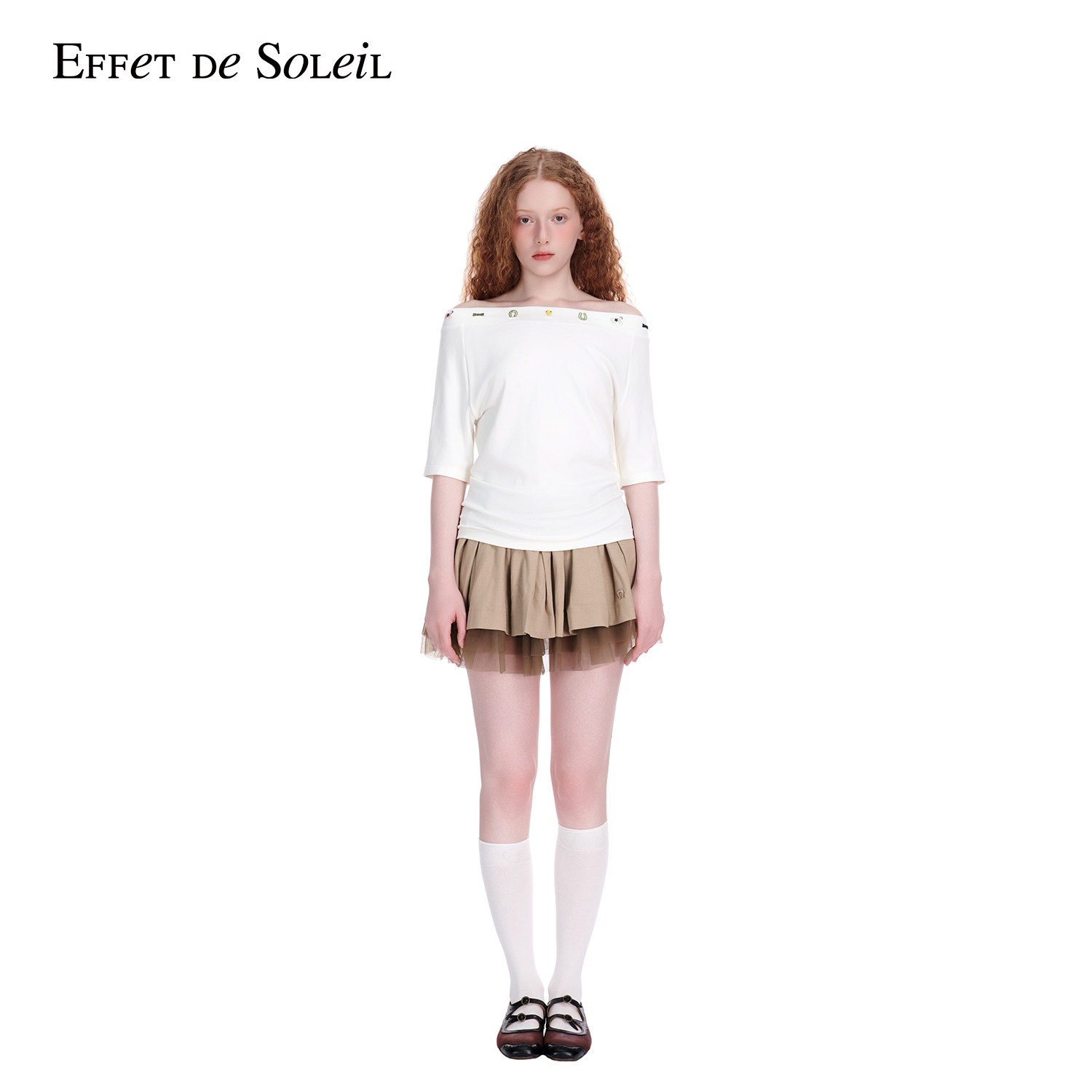 【黄圣依明星同款】Effet de Soleil网纱蓬蓬百褶裙短裙女装新品