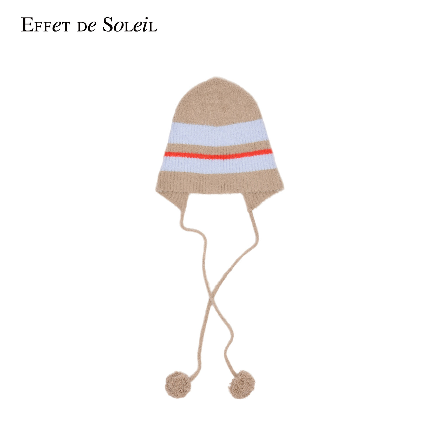 Effet de Soleil 海盐拿铁撞色条纹针织帽男女新品