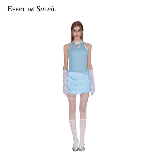 Effet de Soleil烫钻低腰缎面半身裙包臀短裙女装新品26夏