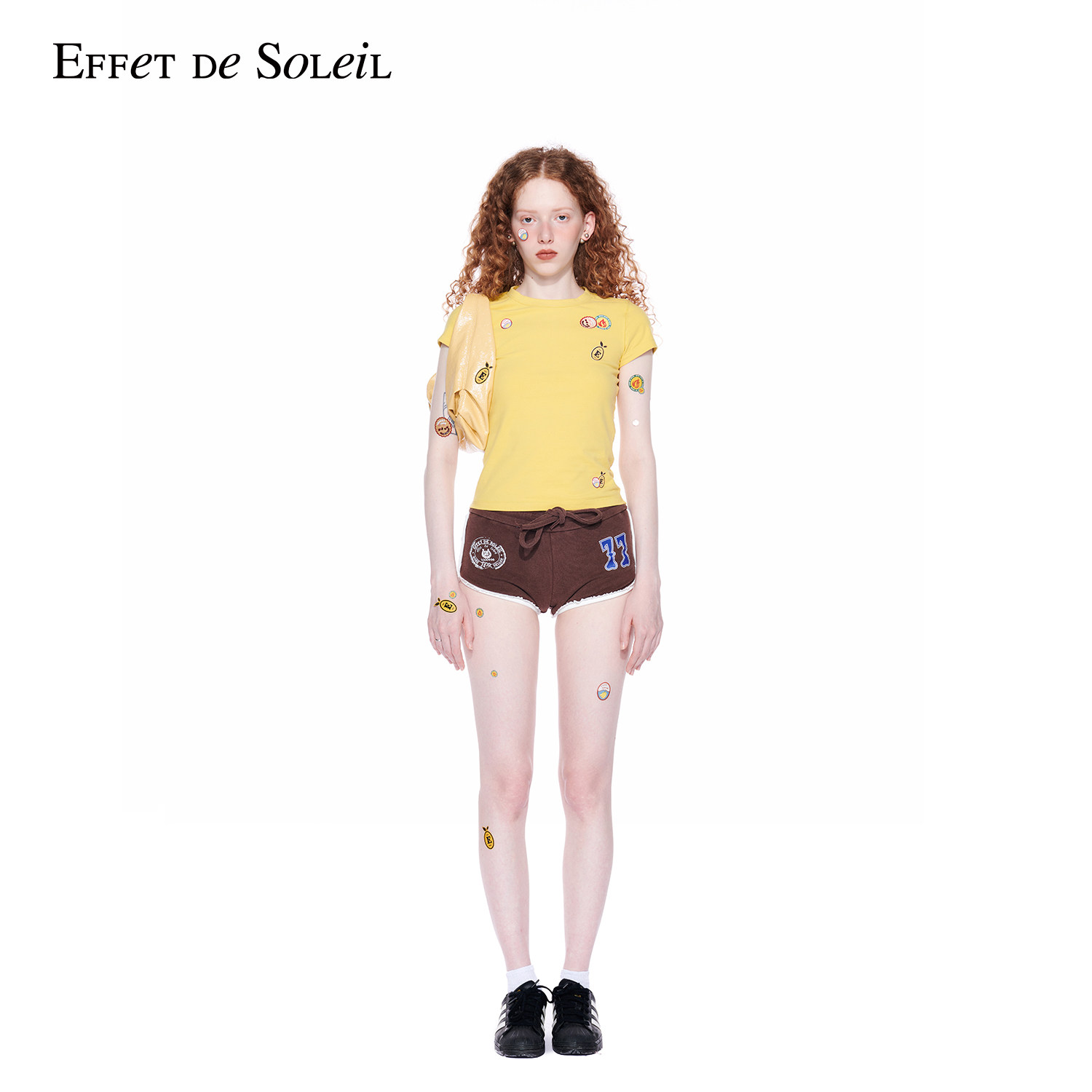 Effet de Soleil美式辣妹拼色外穿运动短裤女低腰休闲热裤
