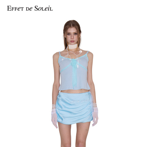 Effet de Soleil蕾丝系带拼接吊带背心短上衣女装新品26夏