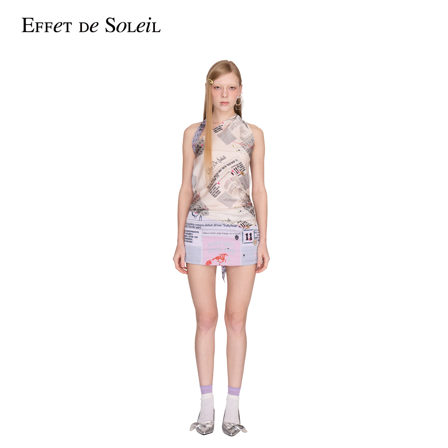 【明星同款】Effet de Soleil复古缎面低腰包臀短裙女新品周梓倩