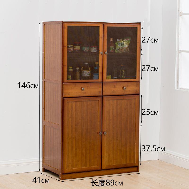简易碗橱柜厨房老式小碗柜透气家用餐边柜经济型茶水柜楠竹储物柜