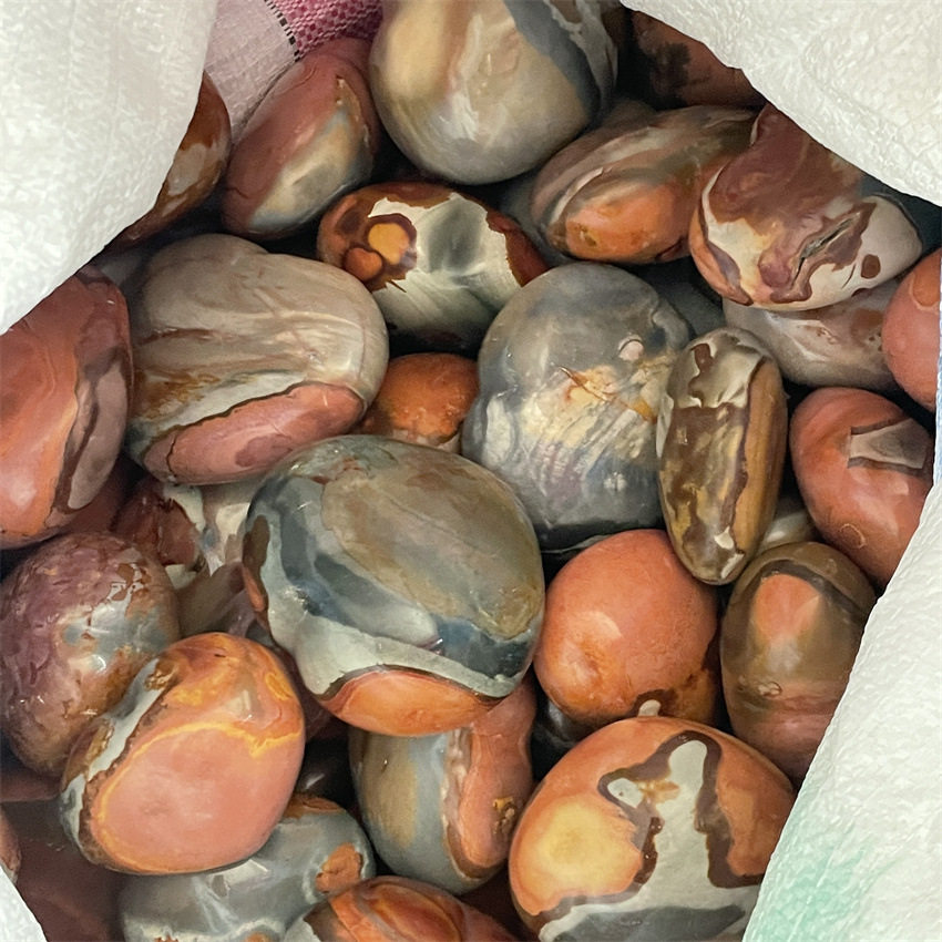天然海洋石玛瑙手把件原石打磨摆件装饰工艺品雨花石水晶石玩件