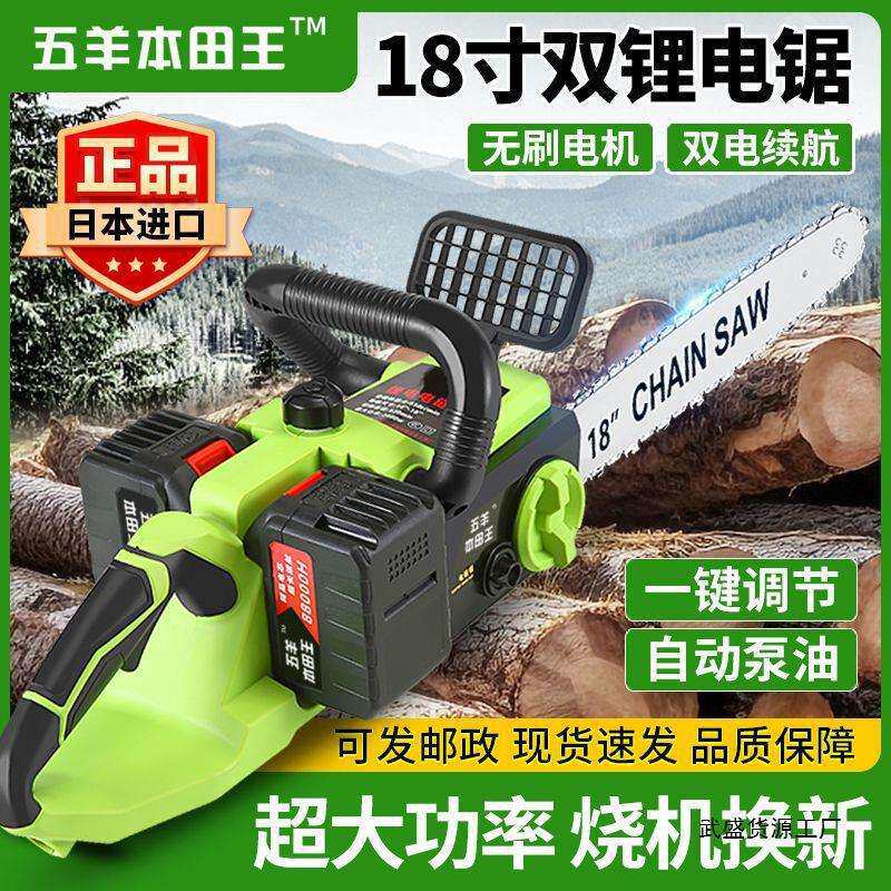 进口充电式无刷大功率锂电锯家用手持式户外多功能砍树伐木电链锯