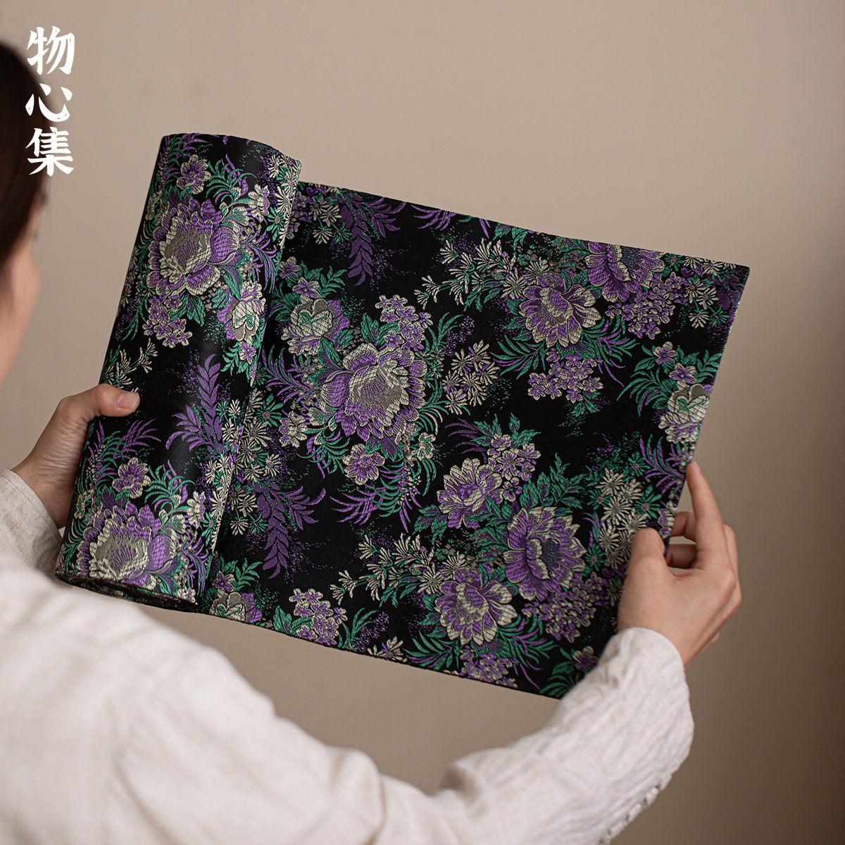 物心集织锦提牡丹花长款茶席防水干泡席茶桌茶台禅意桌旗隔热垫