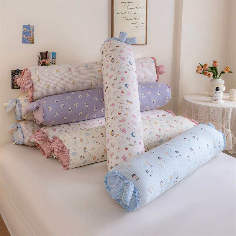 2025棉双层纱印花枕套侧睡长条夹腿抱枕可拆洗长条内胆靠腰舒适批