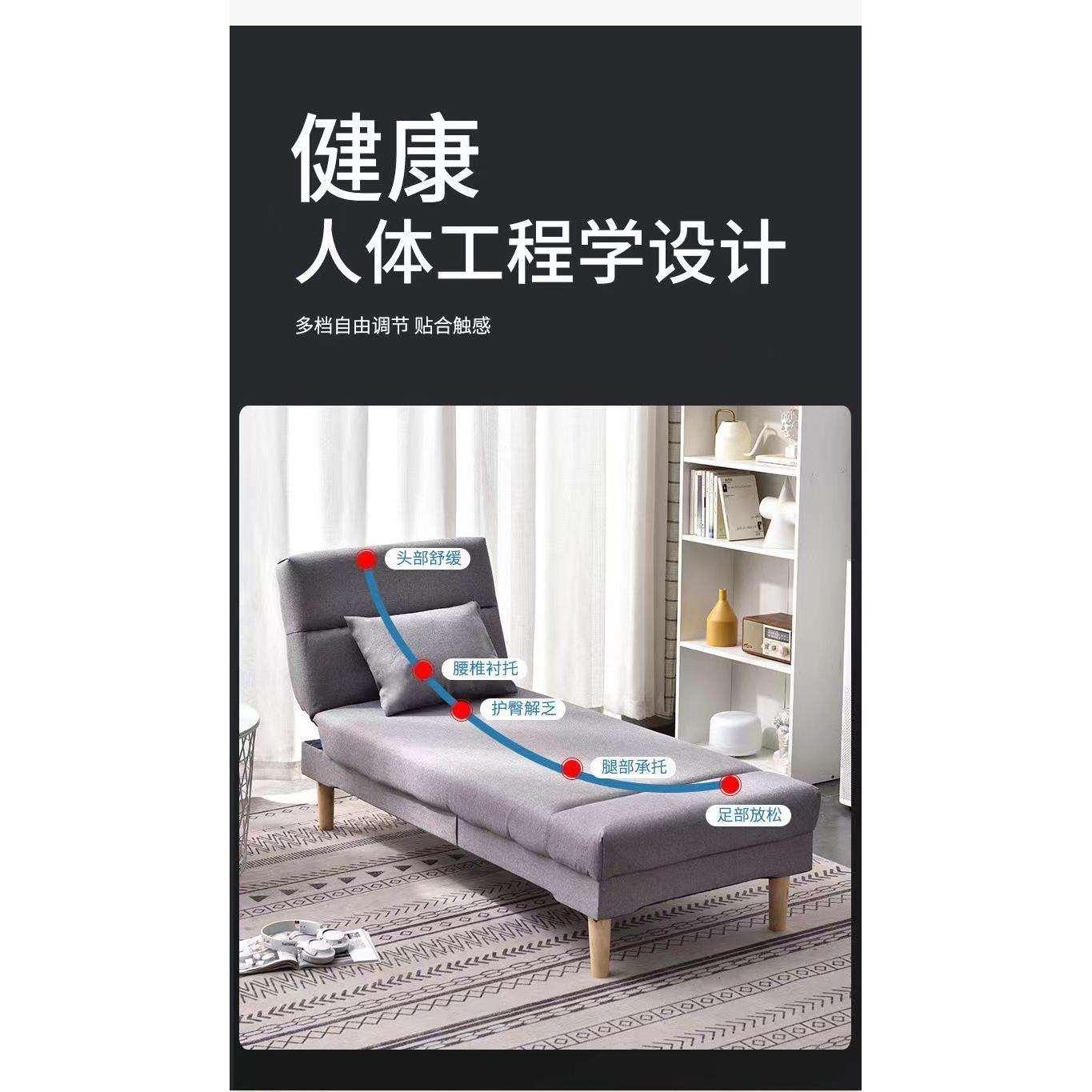 贵妃榻折叠客厅单双人小户型贵妃椅美人榻拼接床儿童床躺椅午休床