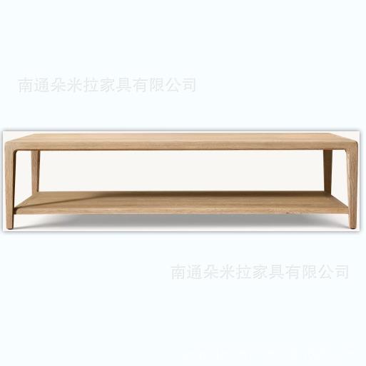 RH美式简约长方形茶几圆形客厅咖啡桌别墅亚马逊供应商实木家具