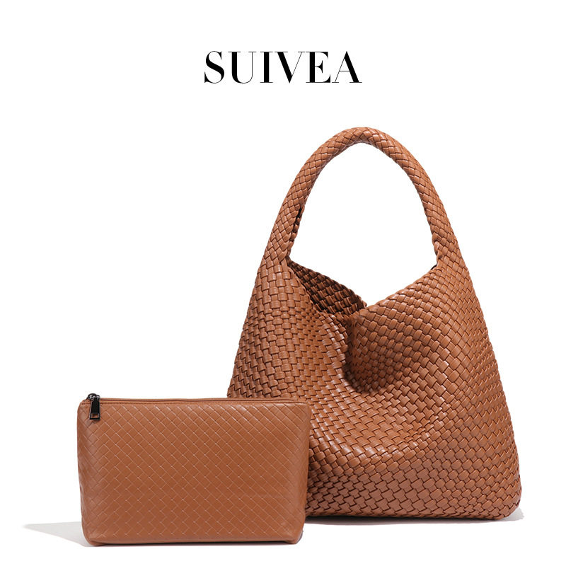 2026新款韩版大容量手工编织女包潮流复古手提包通勤百搭单肩腋下