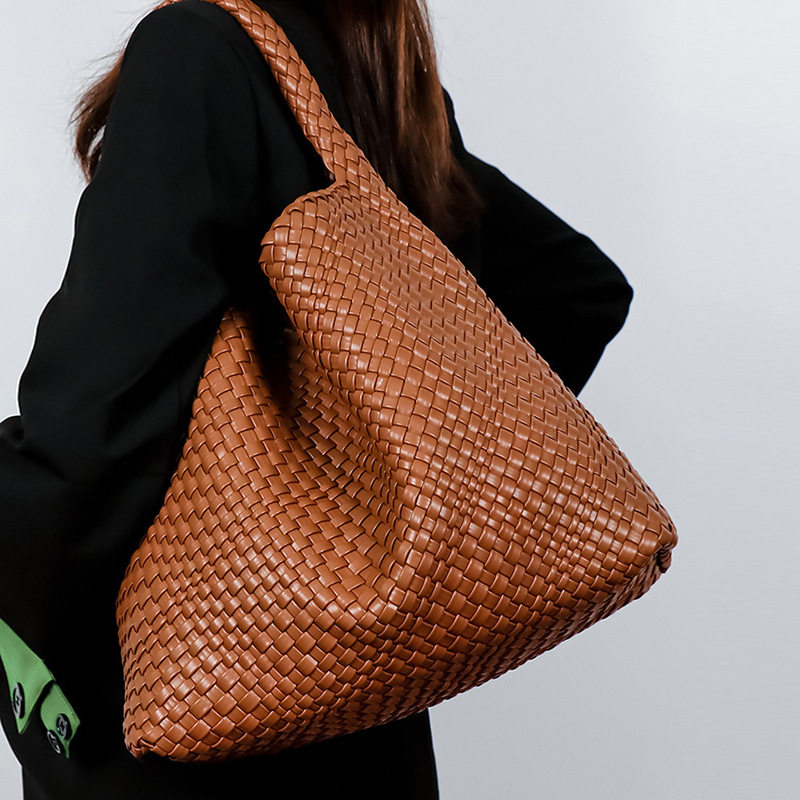 2026新款手工编织托特包欧美时尚简约百搭大容量单肩腋下手拎