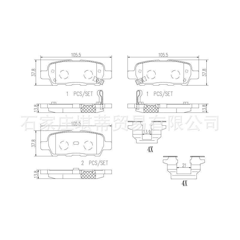 brembo布雷博NAO陶瓷刹车片后片P56064N适用天簌骐达轩逸逍客Q50
