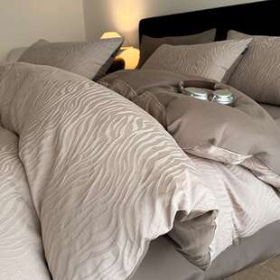 60支提花纯棉四件套a类全棉床单被套南通床上用品春季宿舍三件套4